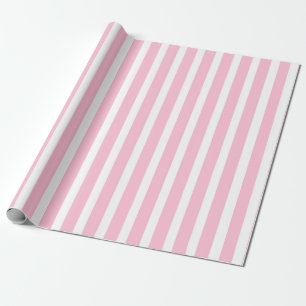 Vertikala mjuka rosa- och vitrandar presentpapper