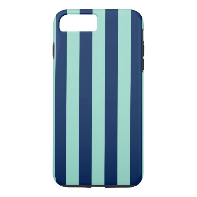 Vertikala Navy och Ljusgröna Ränder Case-Mate iPhone Skal (Baksida)