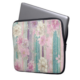 Vertikala pastellränder med spetsstrukturer laptop fodral