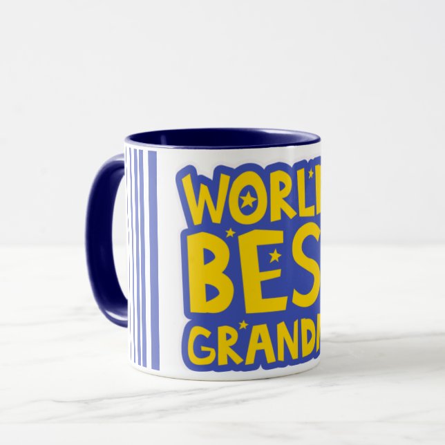 Vertikala Ränder Världens Bästa Mormor Kaffe Mugg (Framsida vänster)