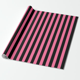 Vertikala rosa och svart randar presentpapper