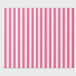 Vertikala shock rosa- och vitrandar presentpapper