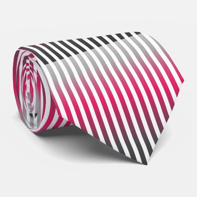 Vertikala streck i varm färgintrig slips (Rullad)