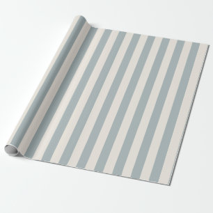 Vertikalt randmönster Ljusblågrått och kräm Presentpapper