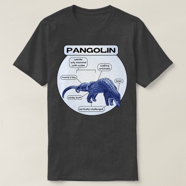 VertikaltUtmanad pangolin T Shirt (Design framsida)
