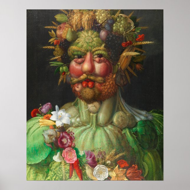 Vertumnus c. 1591 av Giuseppe Arcimboldo Poster (Framsidan)
