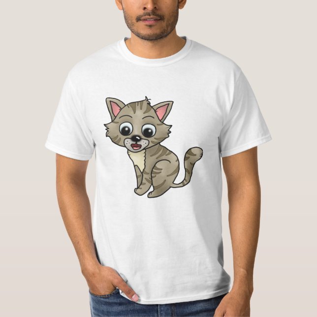 Verwunderte Katze T Shirt (Framsida)