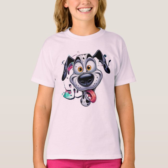 very cute funny happy smiling puppy t shirt (Framsida)
