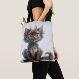 VERY CUTE GRÅTT LYKOI CAT TYGKASSE