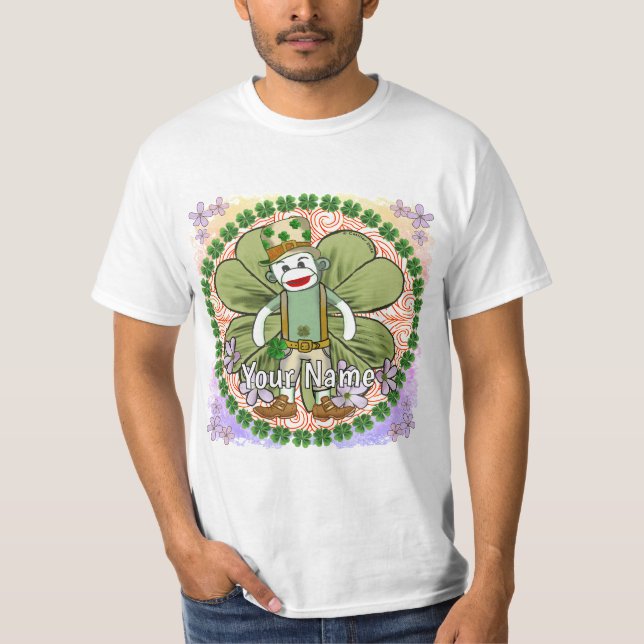 Very Irish Sock Monkey T Shirt (Framsida)