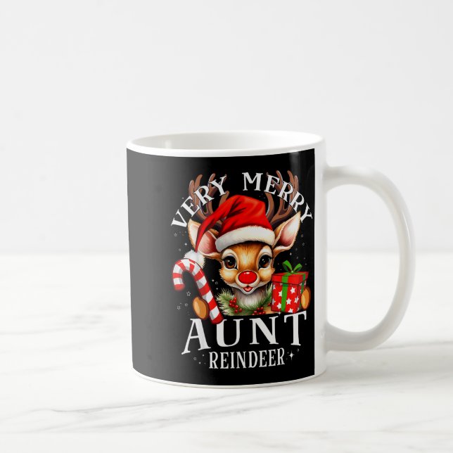 Very Merry Aunt Reindeer Matching Christmas  Kaffemugg (Höger)
