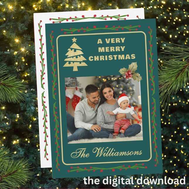 Very Merry Christmas Two Photo Julkort (Skapare uppladdad)