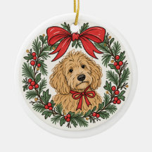 Very Merry Doodles Goldendoodle Julgranskula