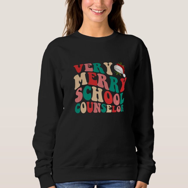 Very Merry School Counselor Elf Christmas School P T Shirt (Framsida)