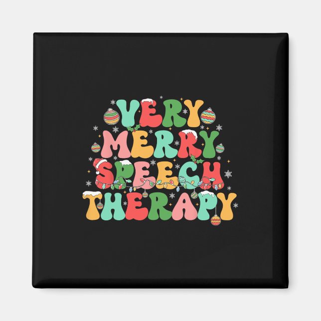 Very Merry Speech Therapy Christmas Speech Therapi Magnet (Framsidan)