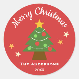 Very Merry Starlight Christmas Tree Runt Klistermärke