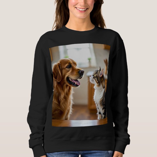 Very nice cat and dog design on Tshirt  T Shirt (Framsida)