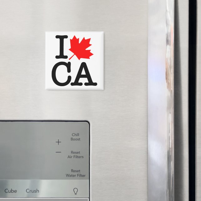 Very Polite Red Black I Love Canada Maple Leaf Magnet (In Situ (Fridge))