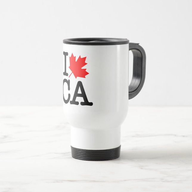 Very Polite Red Black I Love Canada Maple Leaf Resemugg (Framsida höger)