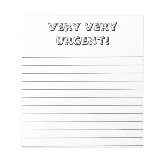 Very, very urgent! Custom, fun notepad Anteckningsblock (Framsida)