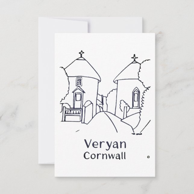 Veryan Roundhouses card Tack Kort (Framsida)
