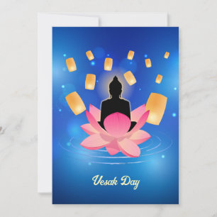 Vesak-dagen Buddha på Lotuslykta Vaisakha