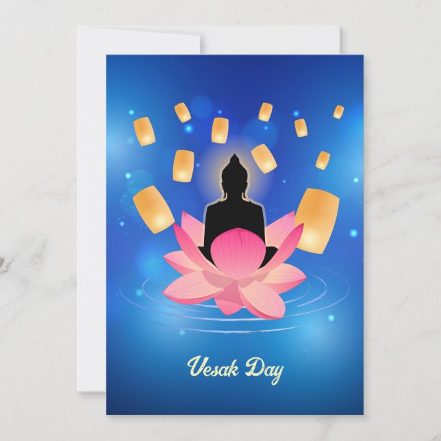 Vesak-dagen Buddha på Lotuslykta Vaisakha (Framsida)
