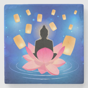 Vesak-dagen Buddha på Lotuslykta Vaisakha Stenunderlägg