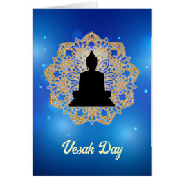 Vesak Day Buddha och Mandala Vaisakha Purnima Hälsningskort