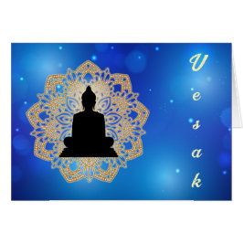 Vesak Day Buddha och Mandala Vaisakha Purnima Hälsningskort