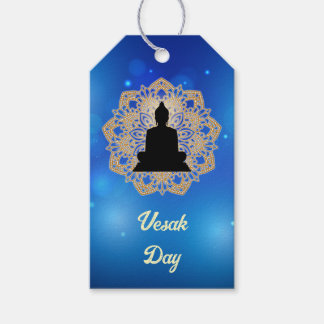 Vesak Day Buddha och Mandala Vaisakha Purnima Presentetikett