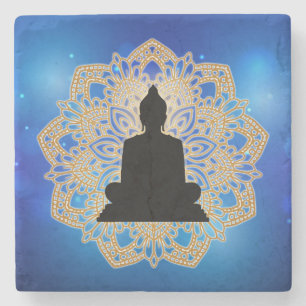 Vesak Day Buddha och Mandala Vaisakha Purnima Stenunderlägg