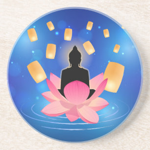 Vesak Day Buddha på Lotus Lantern Vaisakha Underlägg