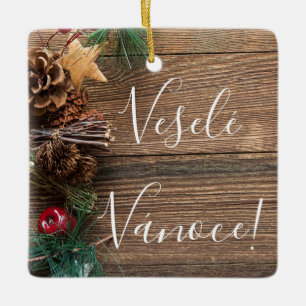 Veselé Vánoce Chrsitmas prydnad Julgransprydnad Keramik