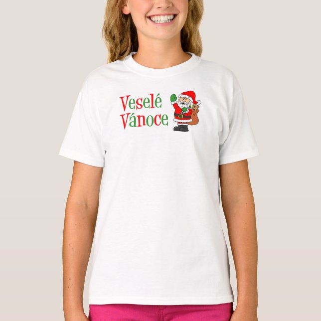 Vesele Vanoce Tjeckiska jultomten T Shirt (Framsida)