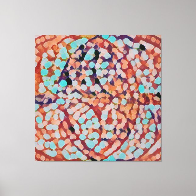 Vesica Piscis 369 | Glass Bokeh, Blue & Orange Canvastryck (Framsida)