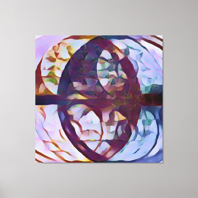 Vesica Piscis 369 | Guld & Lavender, Abstrakt Canvastryck (Framsida)