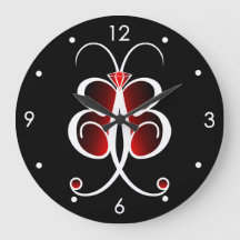 Vesiskt rödbrödrott, stort, rund väggklocka