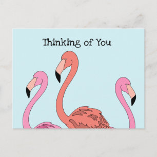 Vesiskt vykort för Rosa Flamingo Tecknad