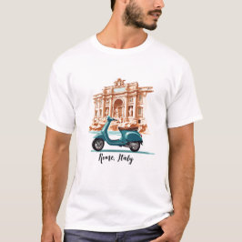 Vespa framför Trevi Fontän i Rom T Shirt