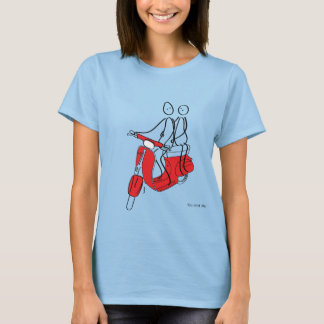 Vespa.Stickman på en Vespa. Tee