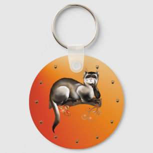 Vessla på en gren Keychain Nyckelring
