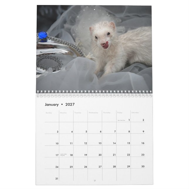 Vesslakalender - 3 - kalender (Jan 2027)