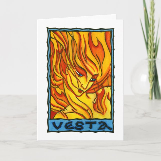 Vesta hälsningkort kort (Framsida)