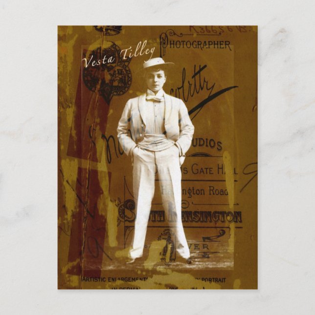 Vesta Tilley Vykort (Framsida)