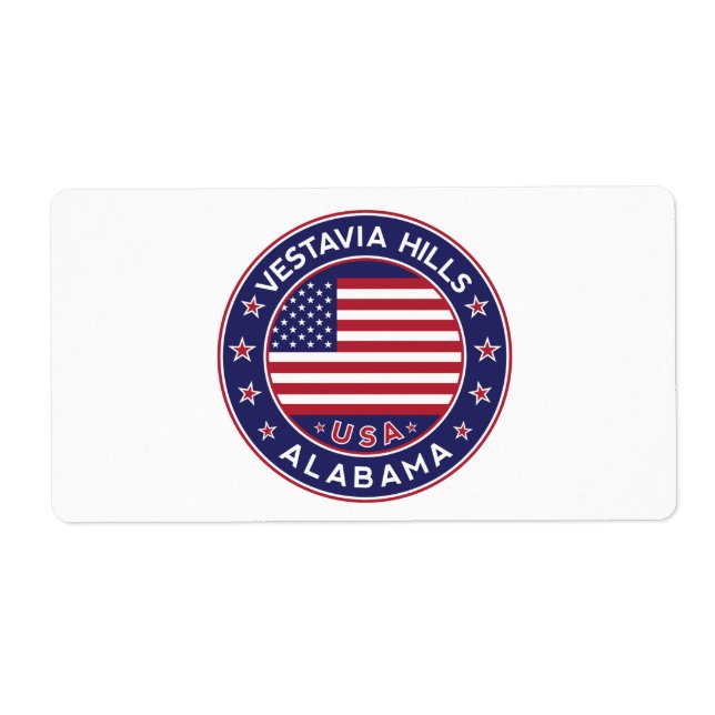 Vestavia Backe, Alabama Fraktsedel (Framsidan)