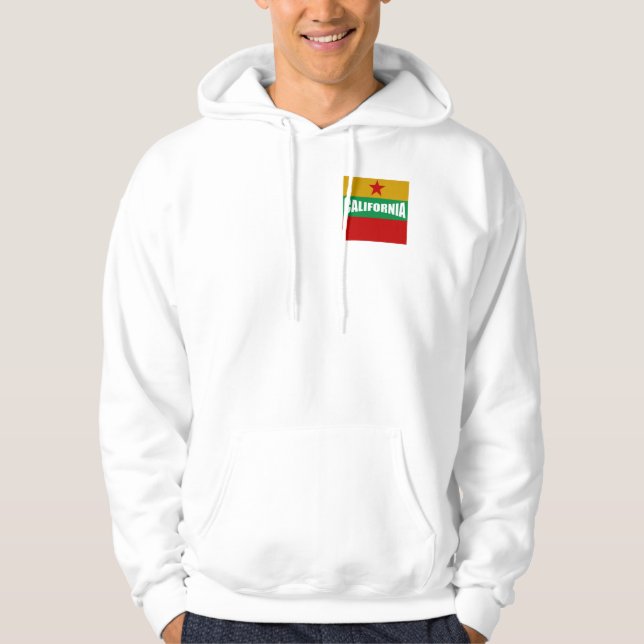 VESTE  A CAPUCHE  BLANCHE  DESIGN  CALIFORNIA USA MUNKJACKA (Framsida)
