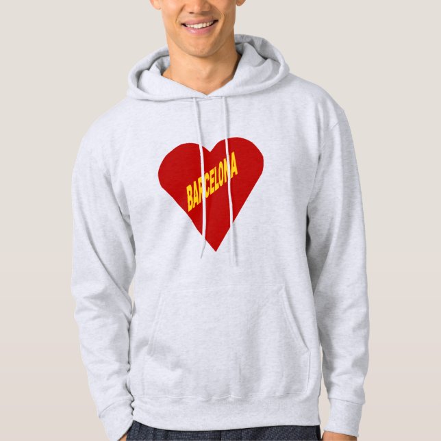 Veste à capuche cendre homme BARCELONA Hoodie (Framsida)