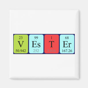 Vester Periodisk magnet bord namn