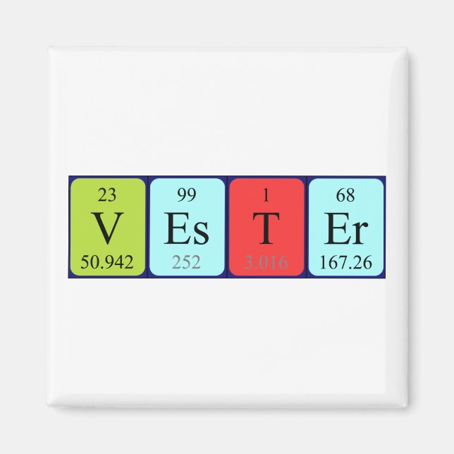 Vester Periodisk magnet bord namn (Framsidan)